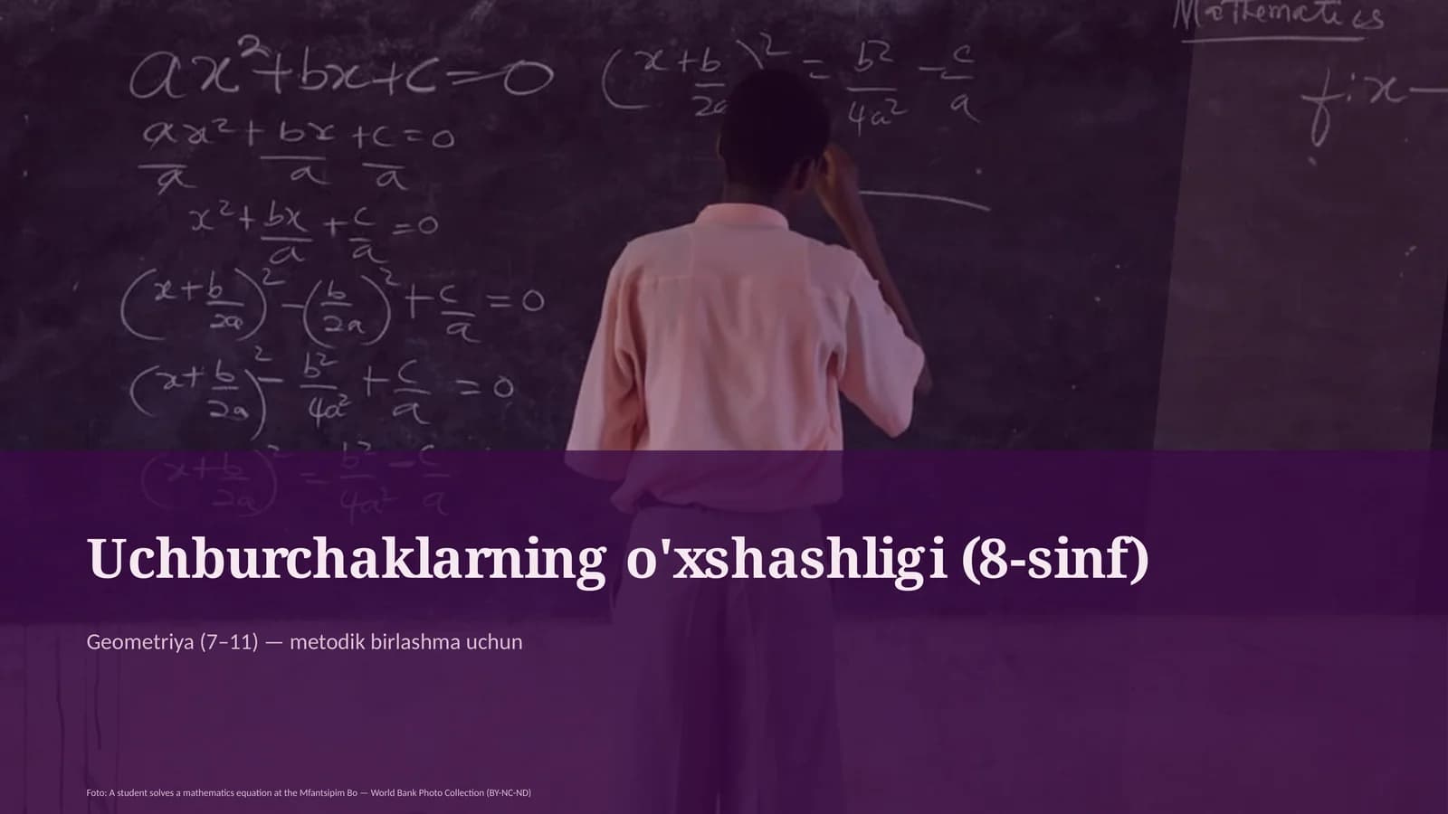 Uchburchaklarning o'xshashligi (8-sinf)