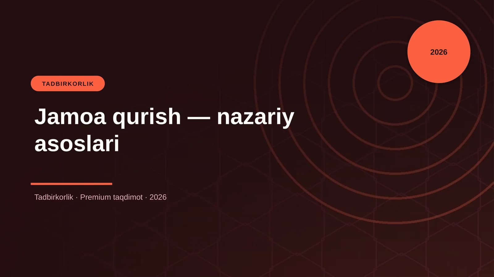 Jamoa qurish — nazariy asoslari