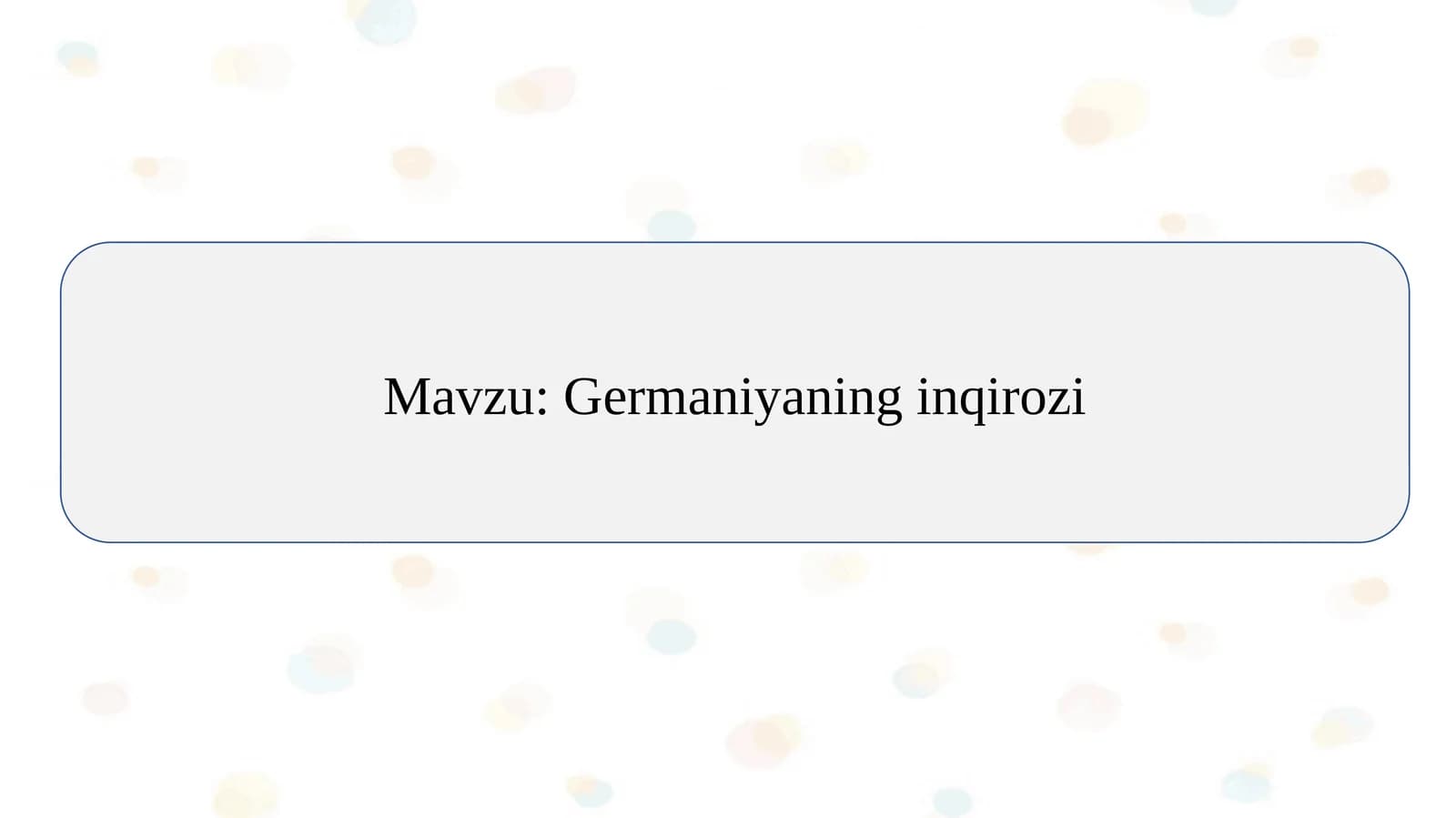 Germaniyaning inqirozi   slayd