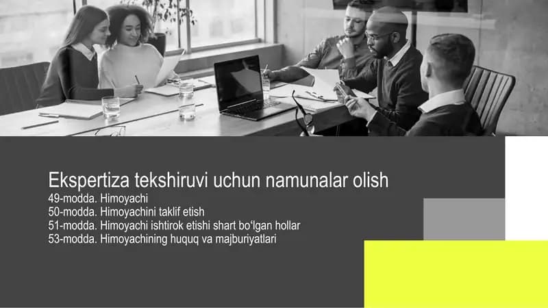 Ekspertiza tekshiruvi uchun namunalar olish.pptx