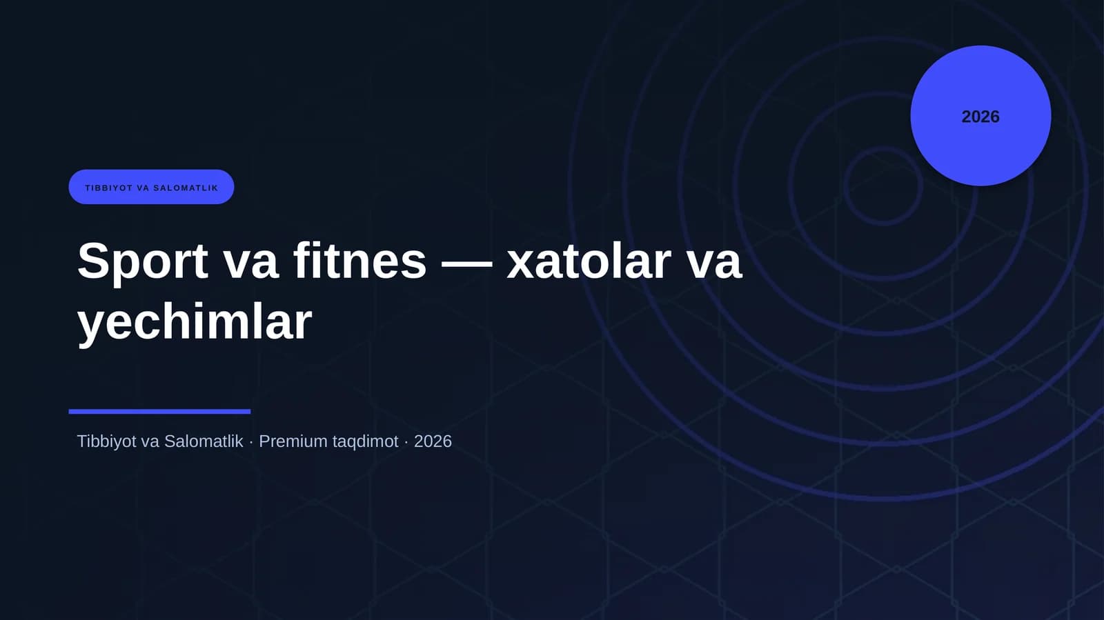 Sport va fitnes — xatolar va yechimlar