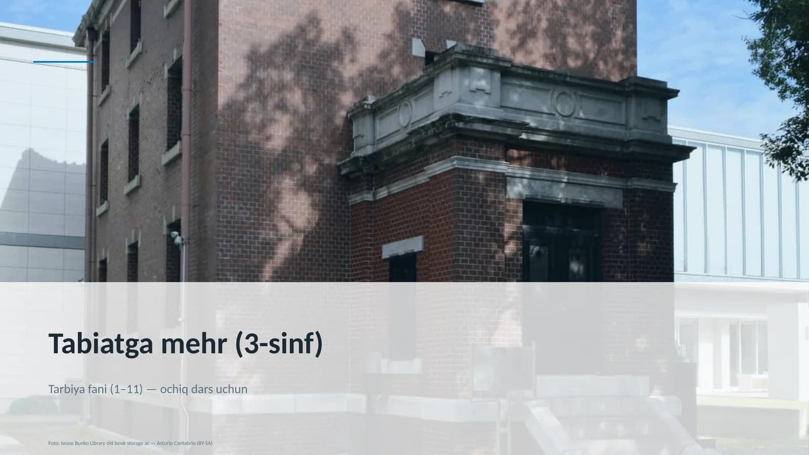 Tarbiya fani (1– 11) — ochiq dars uchun