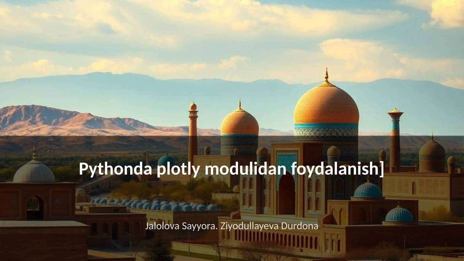 Plotly modulidan foydalanish