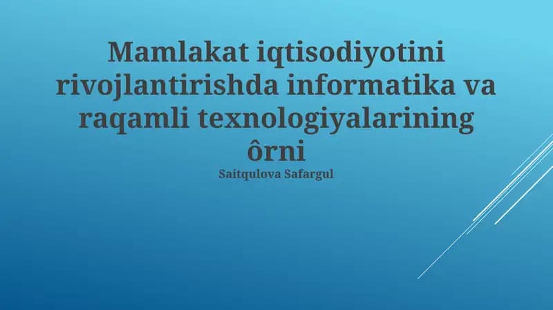 Axborot Kommunikatsiya Texnologiyalari