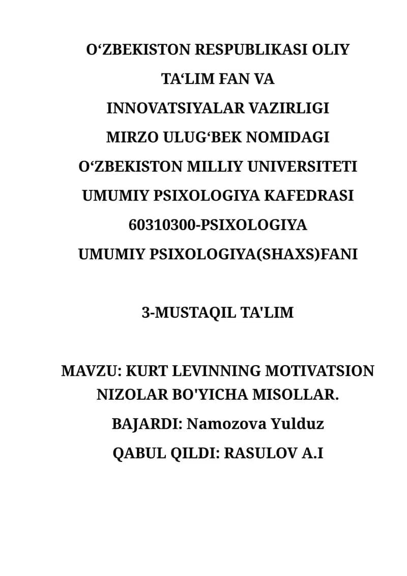 UMUMIY PSIXOLOGIYA(SHAXS)FANI