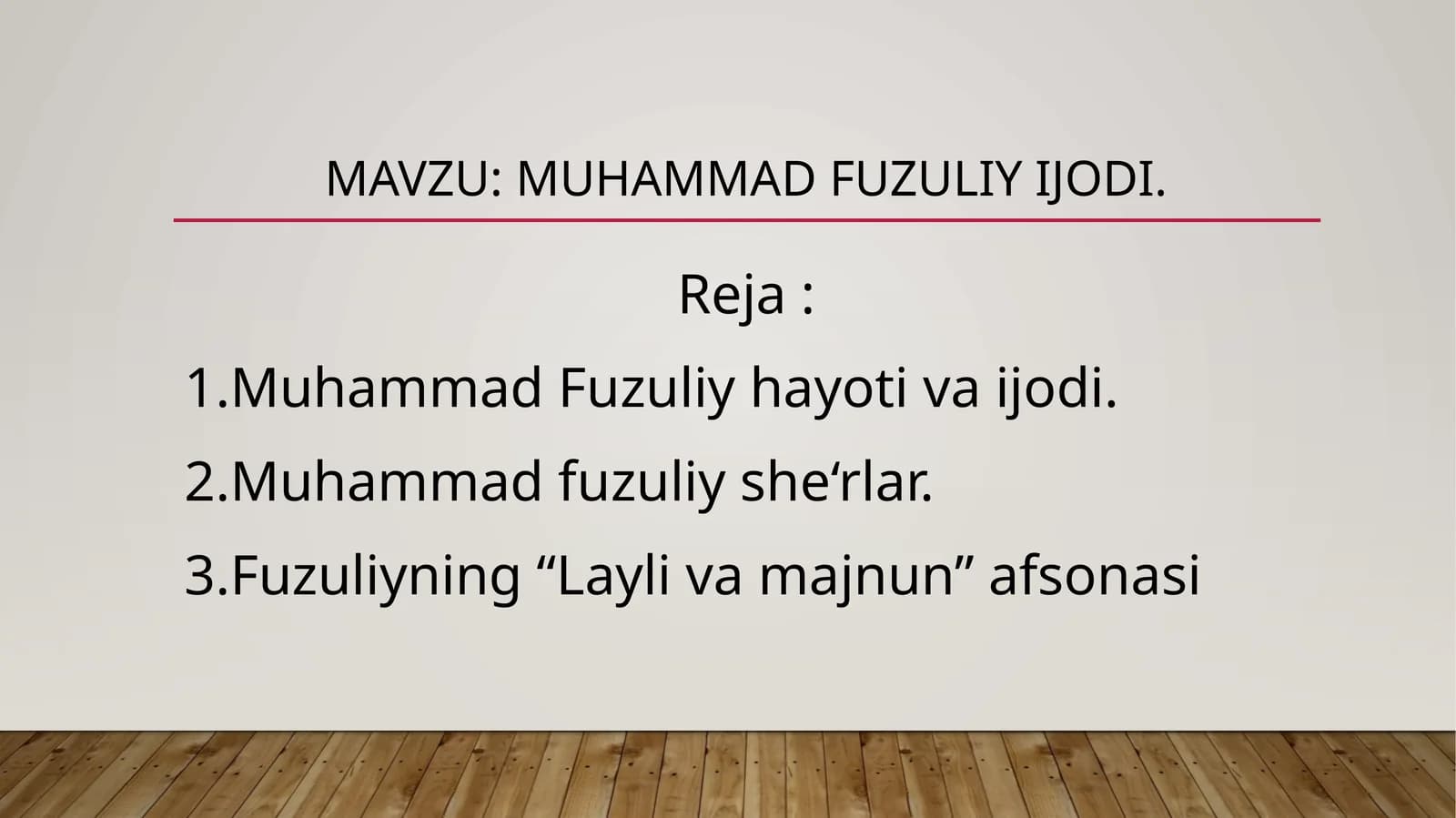 Muhammad fuzuliy ijodi.