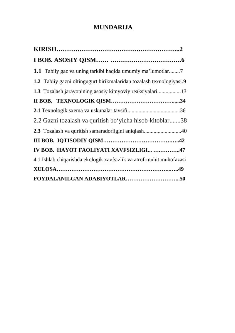 Tabiiy Gaz Va Uning Tarkibi
