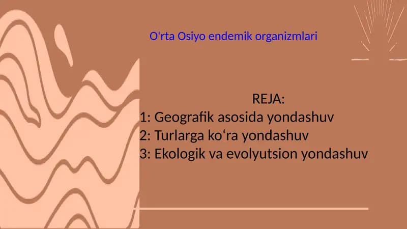 O'rta Osiyo endemik organizmlari