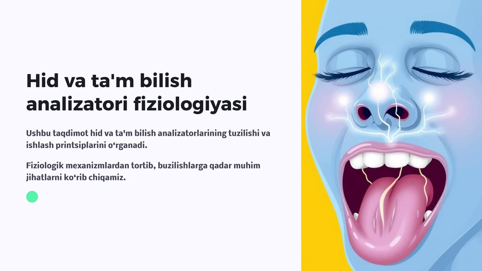 Hid va ta'm bilish analizatori fiziologiyasi