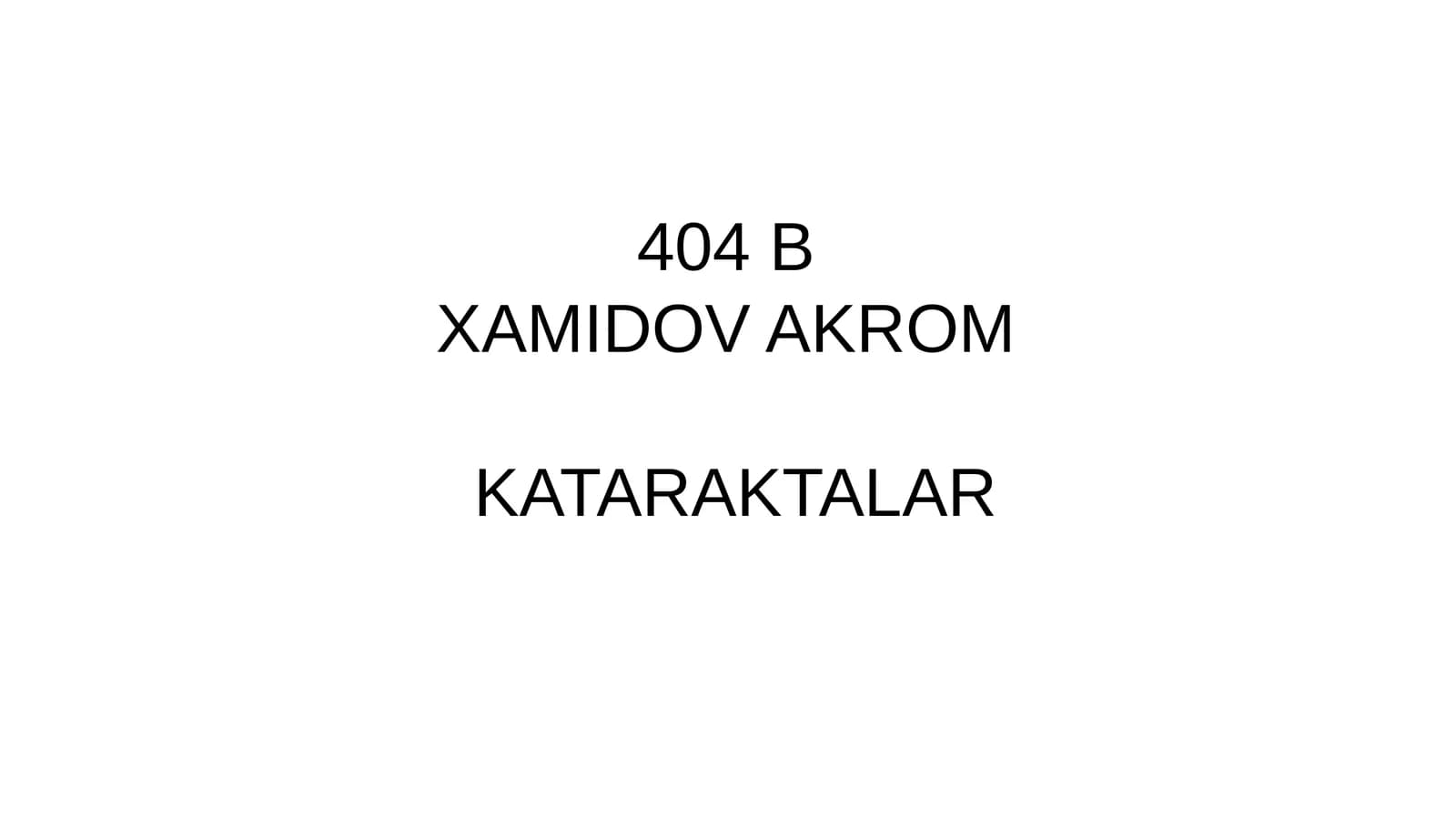 KATARAKTALAR