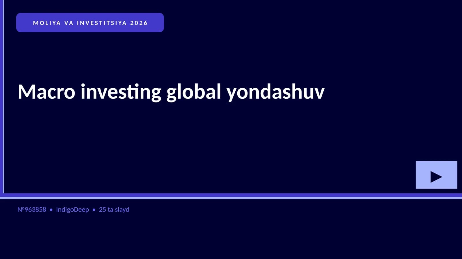 MOLIYA VA INVESTITSIYA 2026
