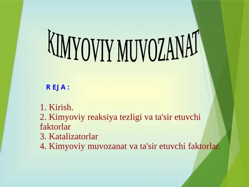 Kimyoviy muvozanat