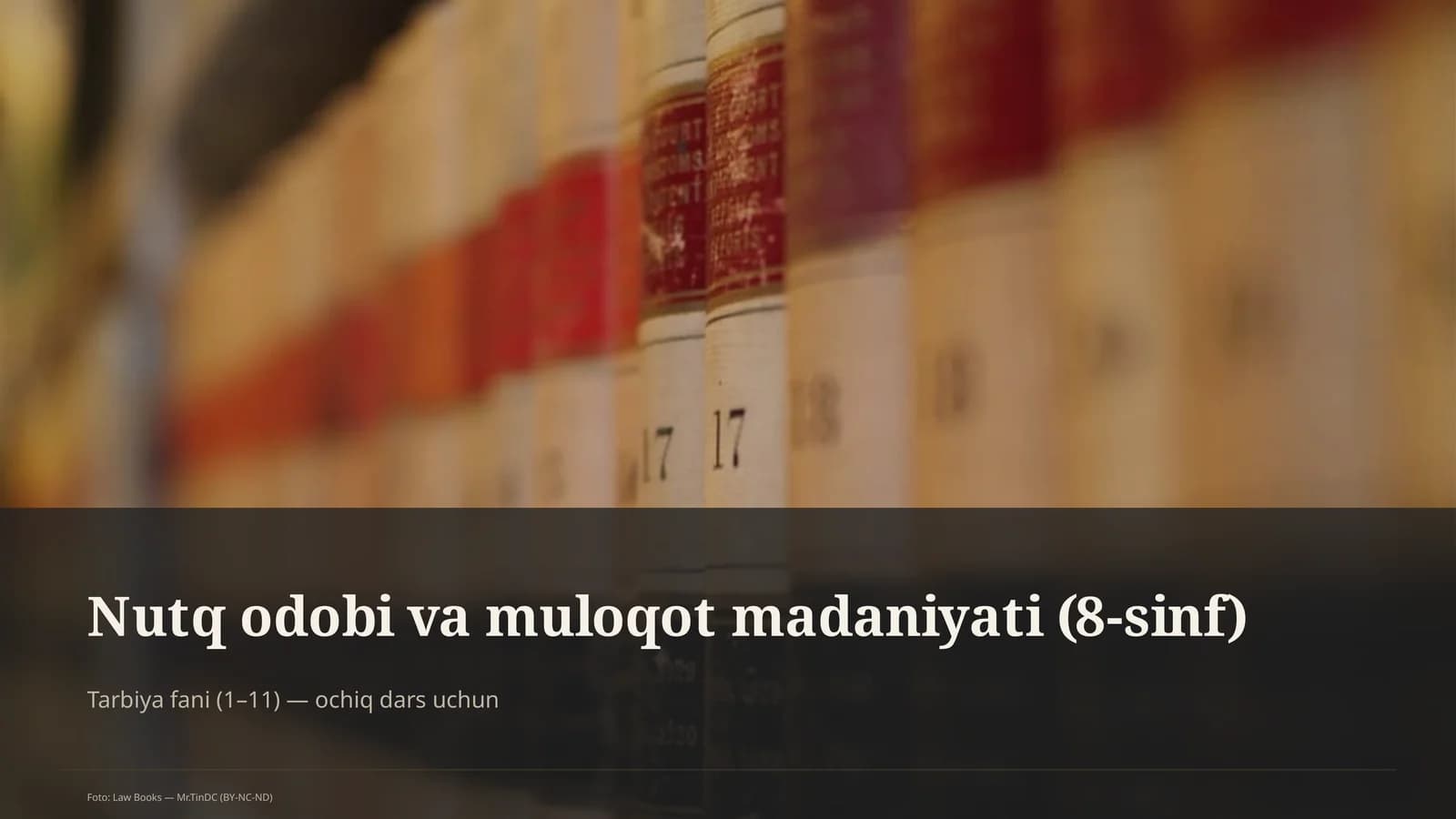 Nutq odobi va muloqot madaniyati (8-sinf)