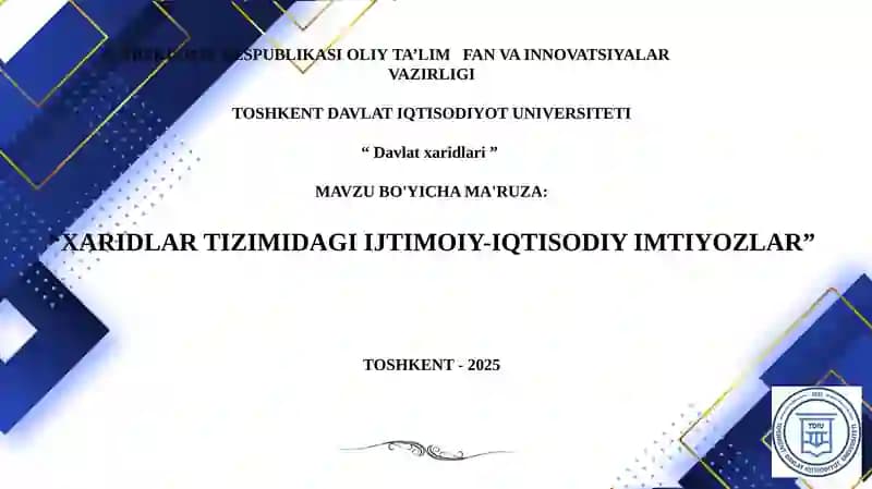 Davlat xaridlari tizimida kichik biznes subyektlariga berilgan imkoniyatlar
