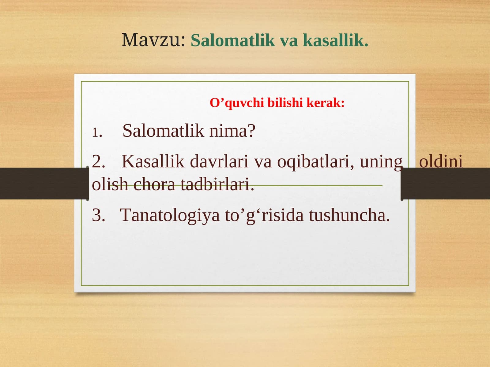 Salomatlik va kasallik