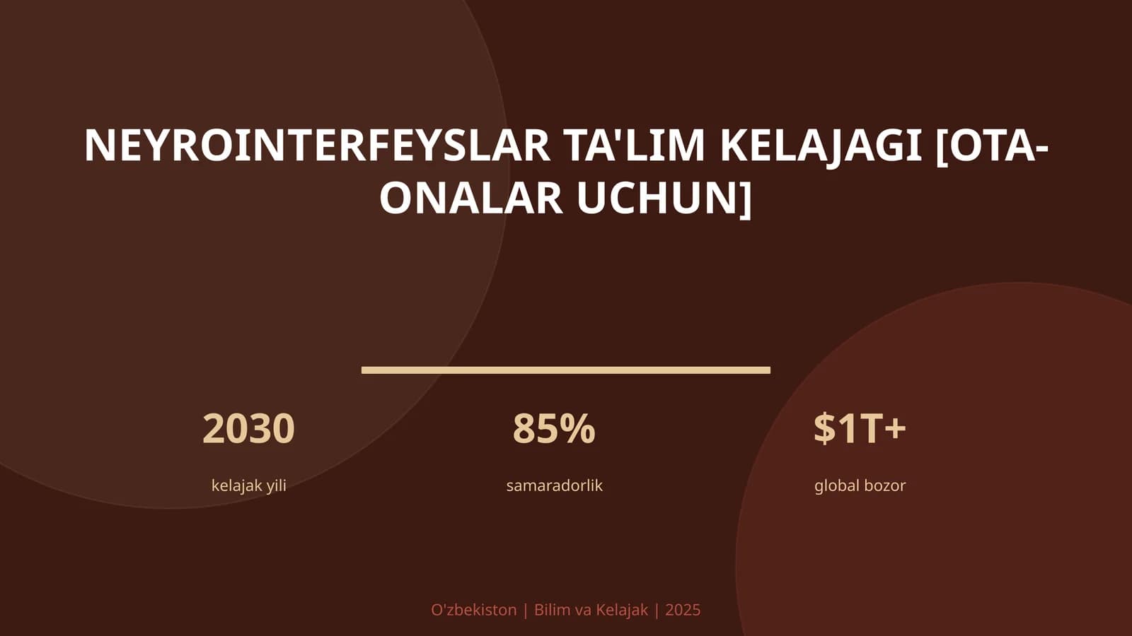 Neyrointerfeyslar ta'lim kelajagi [ota-onalar uchun]