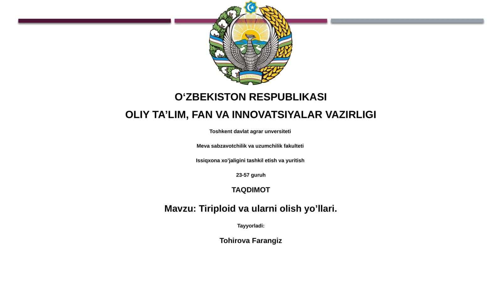 Triploidiya: Ta'rif va Asosiy Tushunchalar