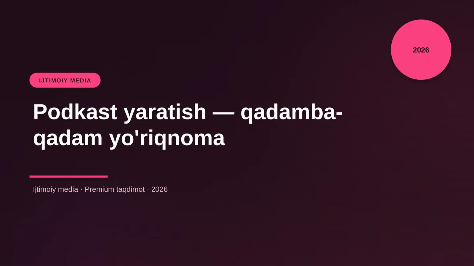 Podkast yaratish — qadamba-qadam yo'riqnoma