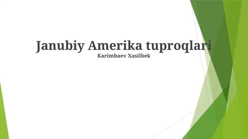 Janubiy Amerika tuproqlari