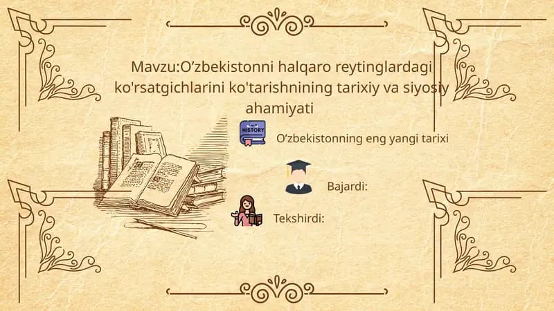 O’zbekistonning eng yangi tarixi
