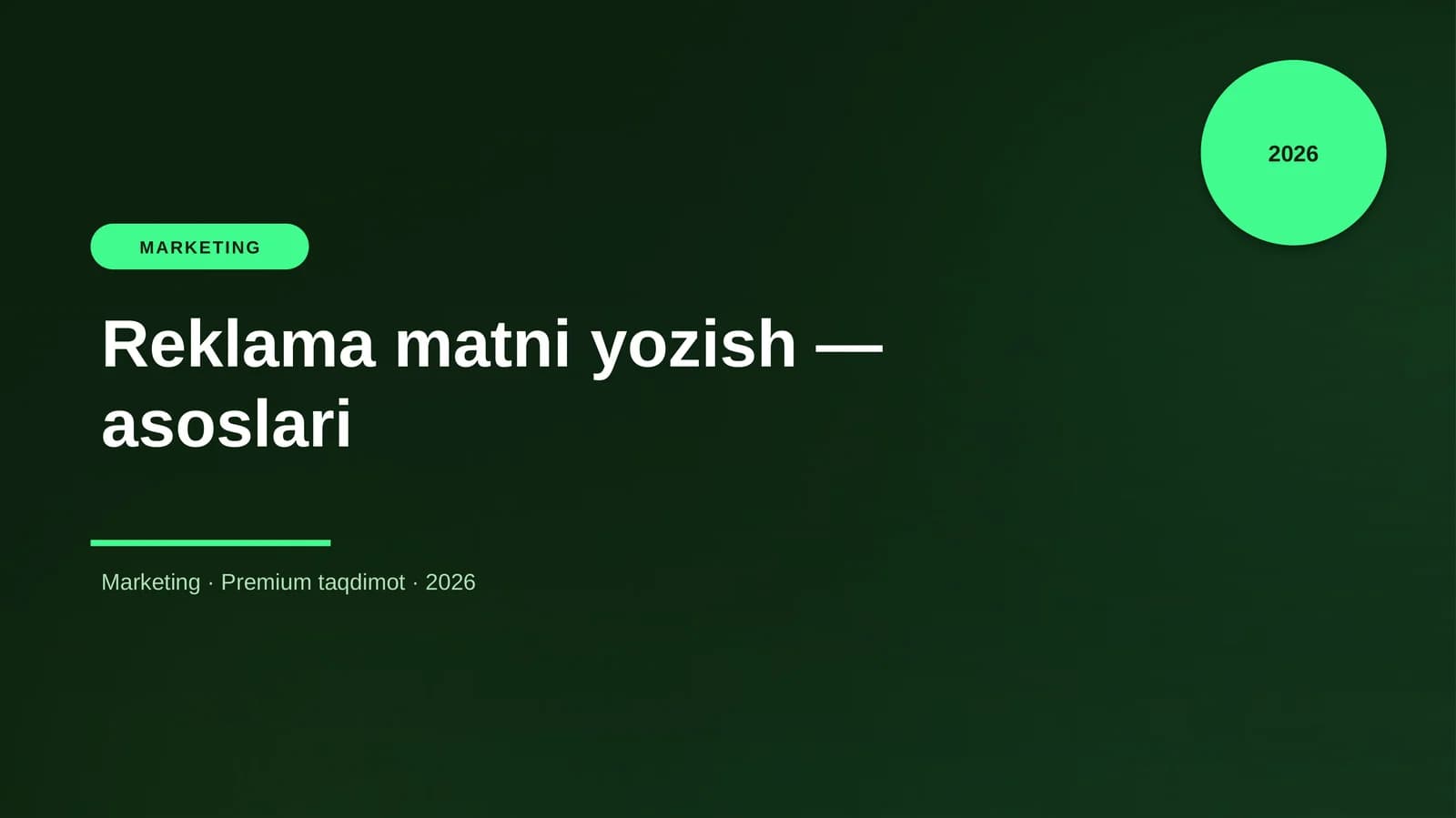 Reklama matni yozish — asoslari