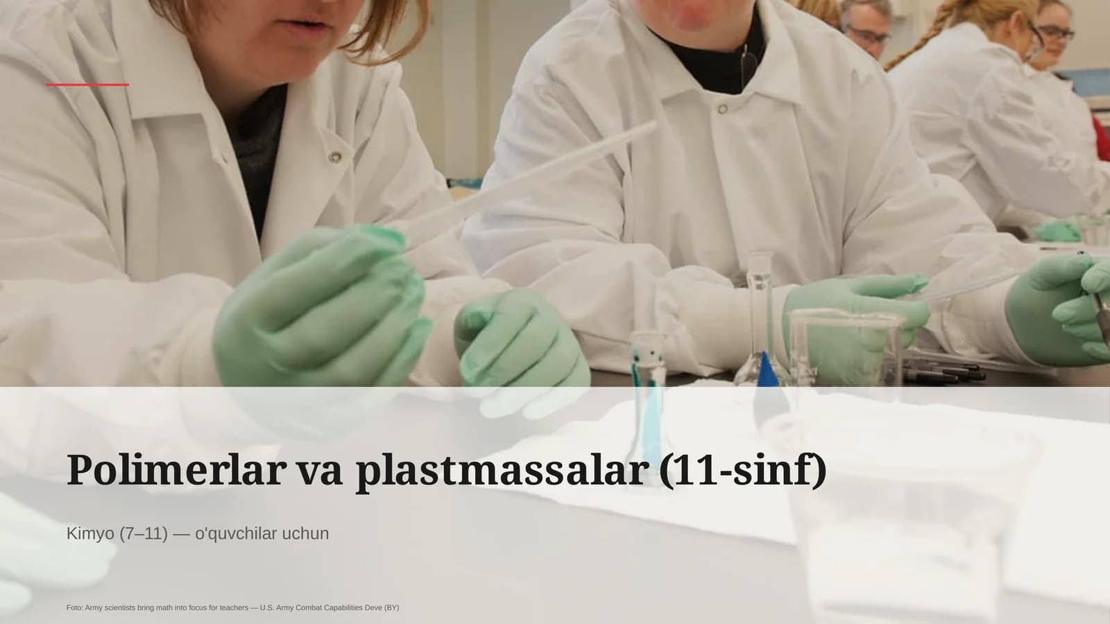 Polimerlar va plastmassalar (11-sinf)