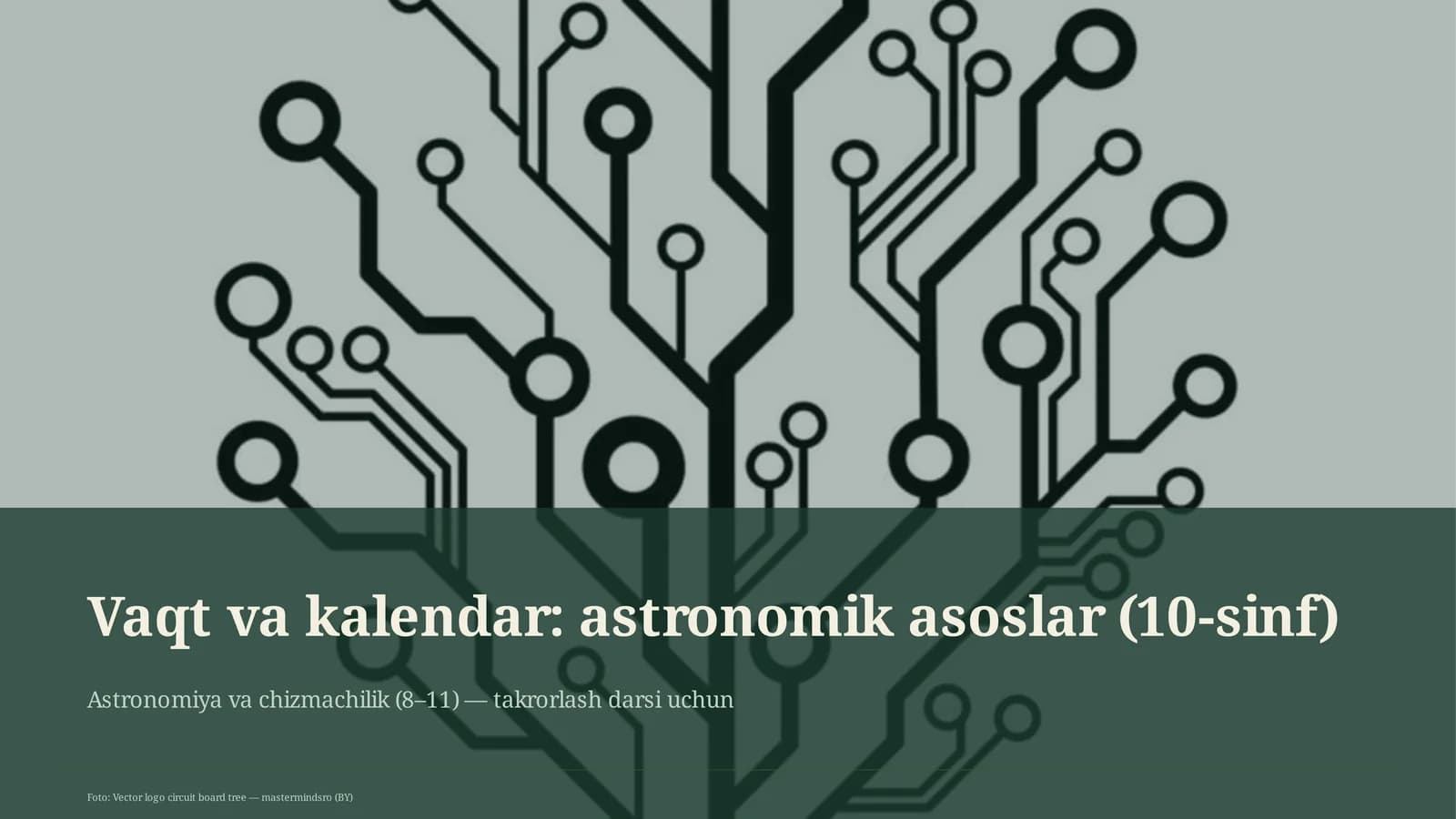Vaqt va kalendar: astronomik asoslar (10-sinf)