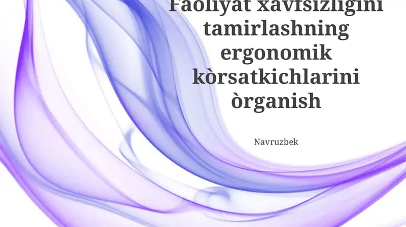 Ergonomik ko'rsatkichlar