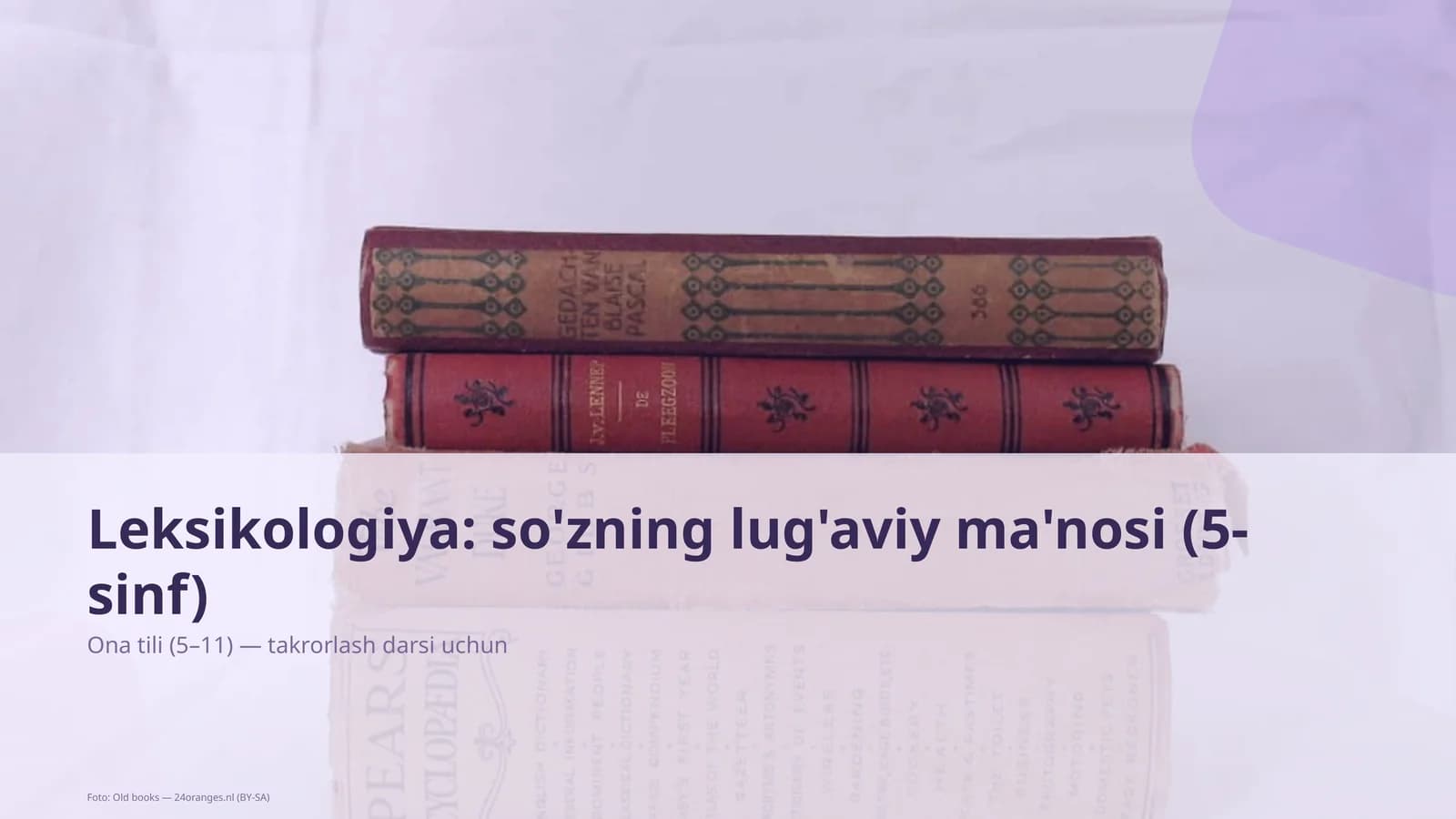 Leksikologiya: so'zning lug'aviy ma'nosi (5-sinf)
