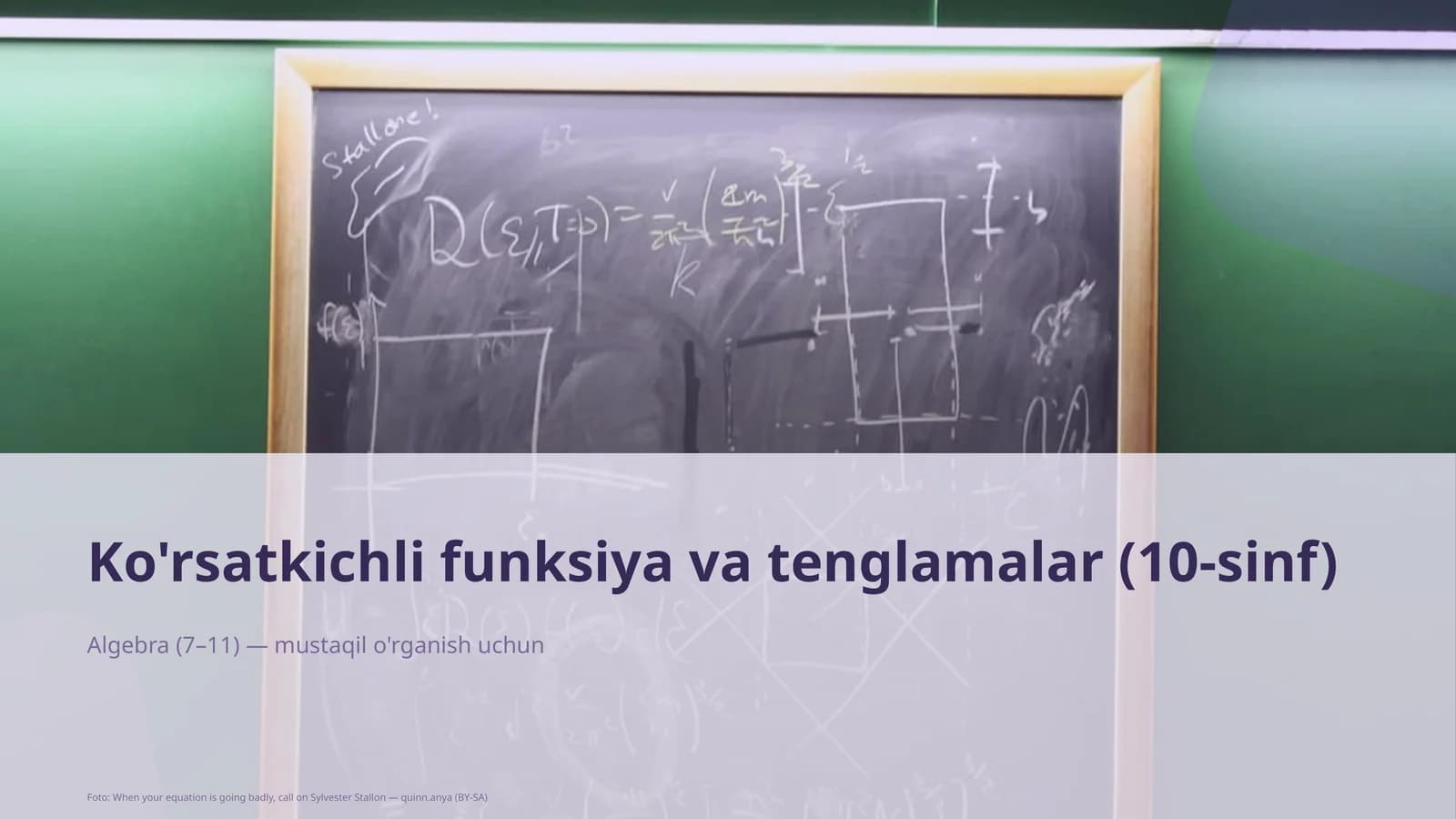 Ko'rsatkichli funksiya va tenglamalar (10-sinf)