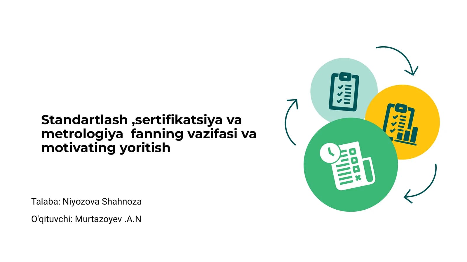 Standartlash, sertifikatsiya va metrologiya