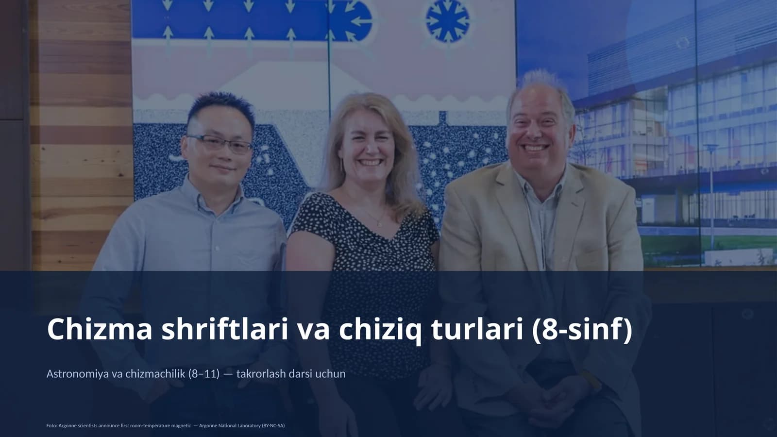 Chizma shriftlari va chiziq turlari (8-sinf)