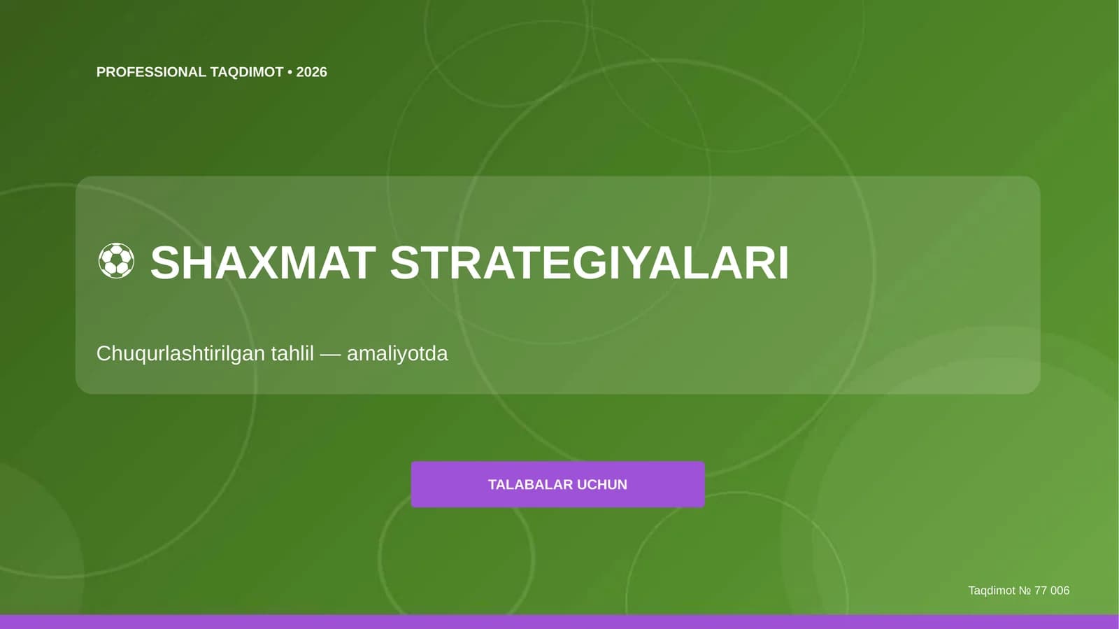 SHAXMAT STRATEGIYALARI