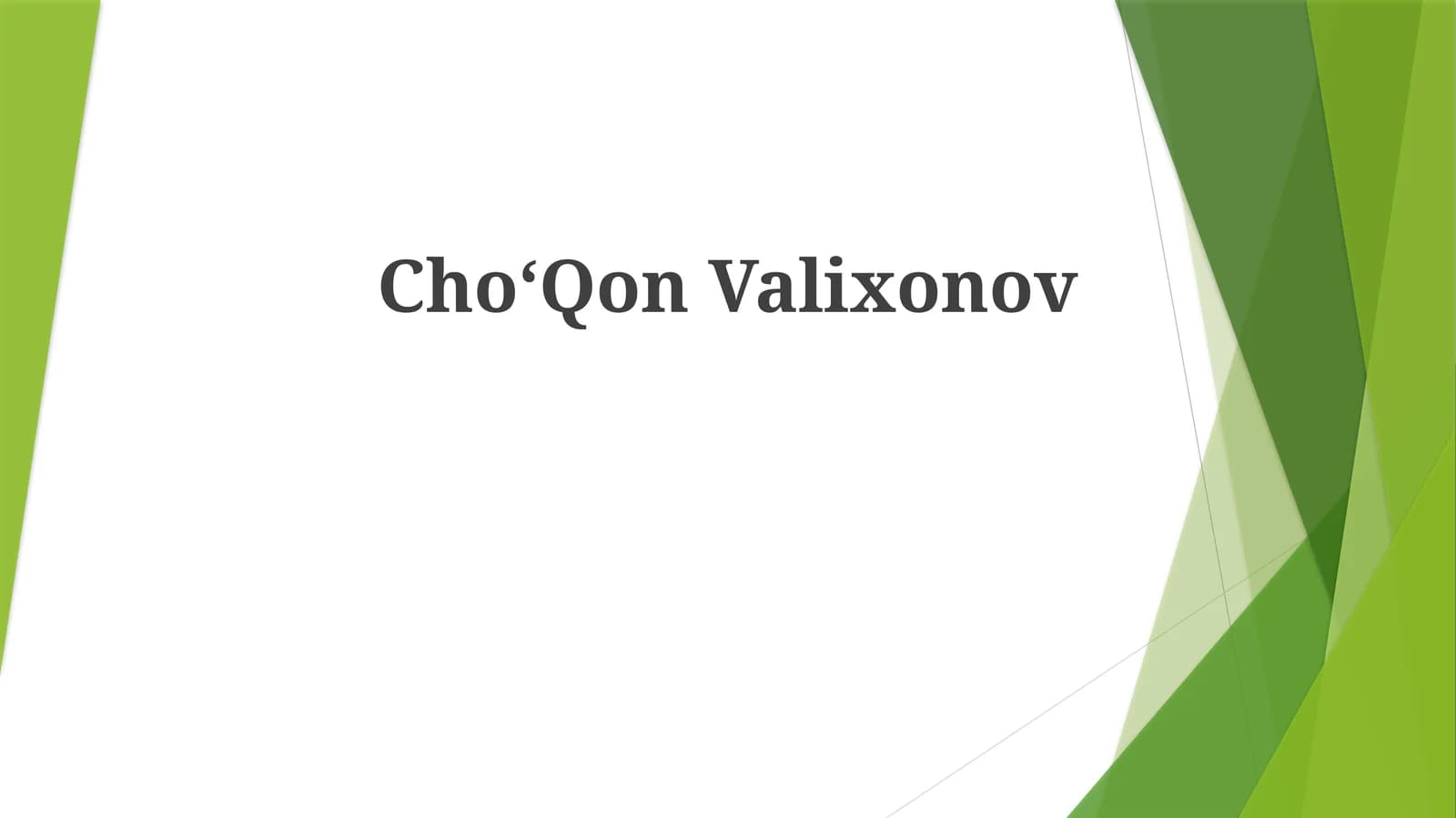 ChoʻQon Valixonov