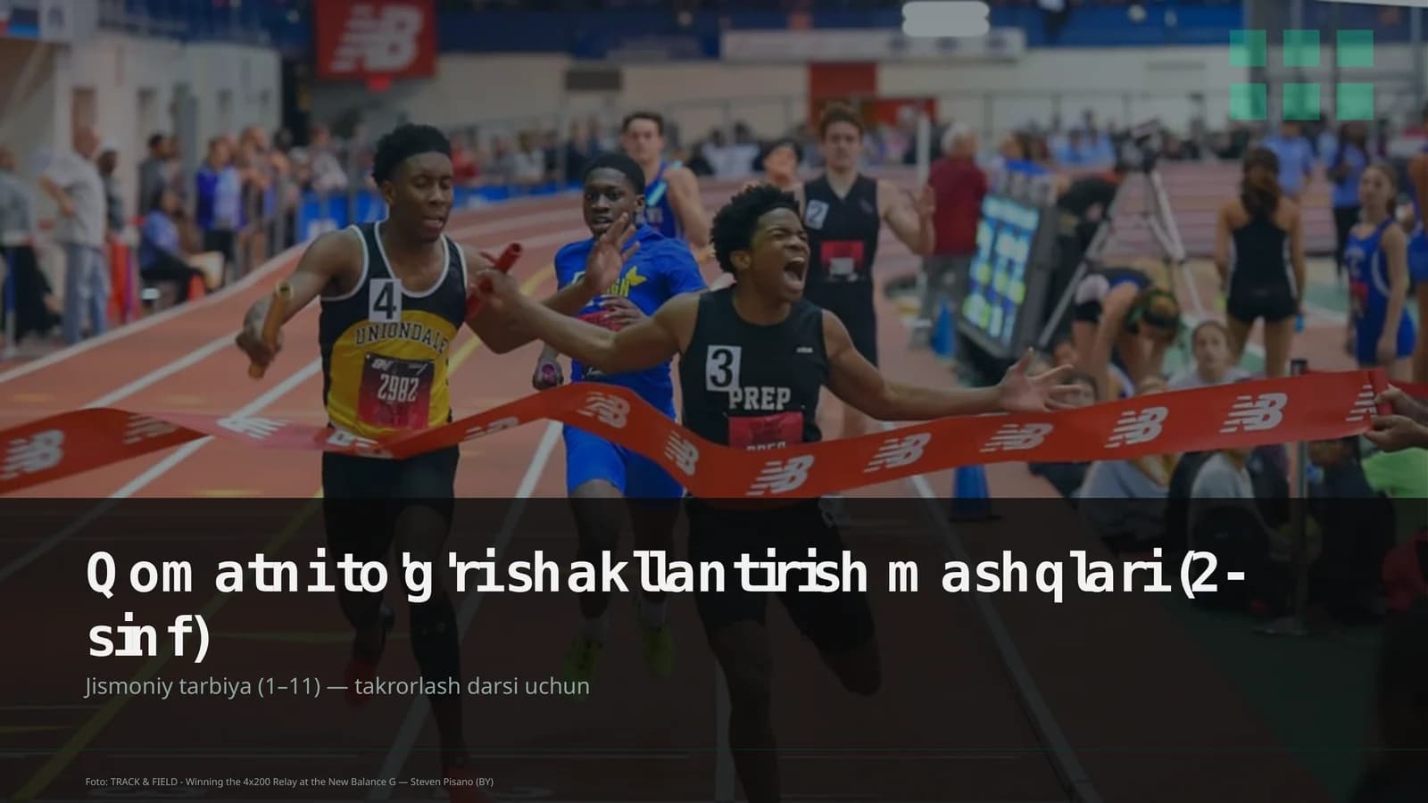 Qomatni to'g'ri shakllantirish mashqlari (2-sinf)