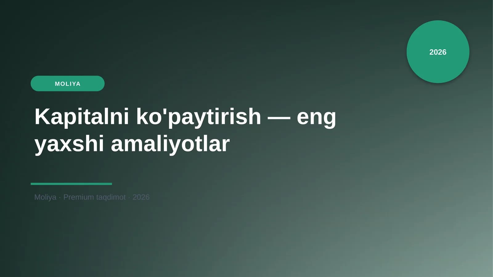 Kapitalni ko'paytirish — eng yaxshi amaliyotlar