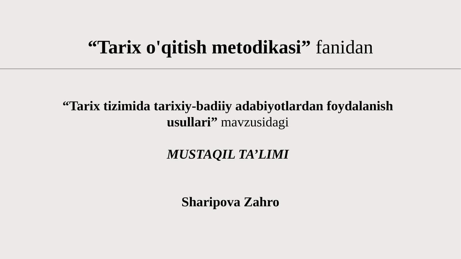 Tarixo'qitishmetodikasi