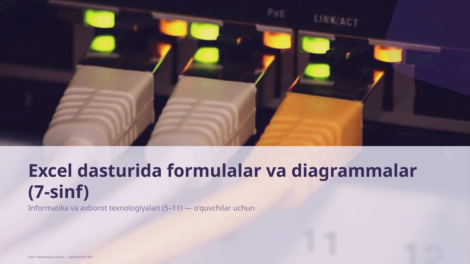 Excel dasturida formulalar va diagrammalar (7-sinf)