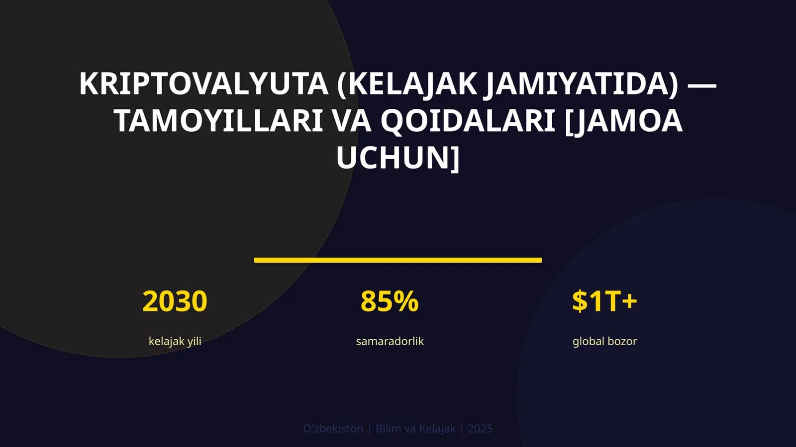 KRIPTOVALYUTA (KELAJAK JAMIYATIDA) — TAMOYILLARI VA QOIDALARI [JAMOA UCHUN]