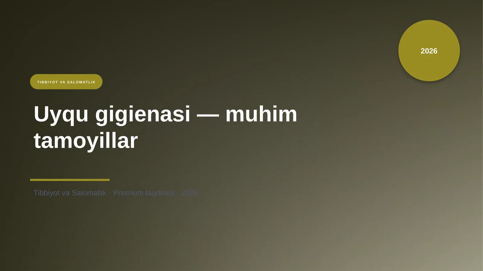 Uyqu gigienasi — muhim tamoyillar