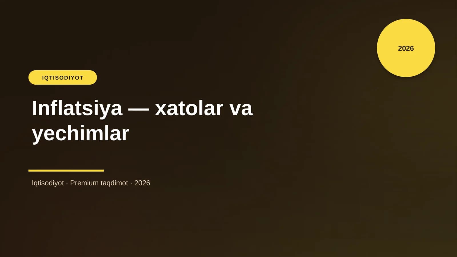 Inflatsiya — xatolar va yechimlar