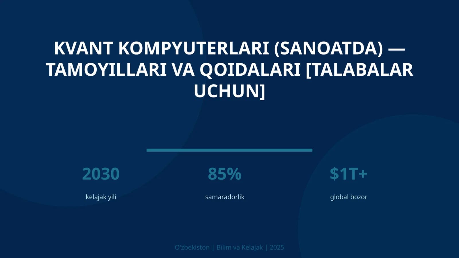 Kvant kompyuterlari (sanoatda) — tamoyillari va qoidalari [talabalar uchun]