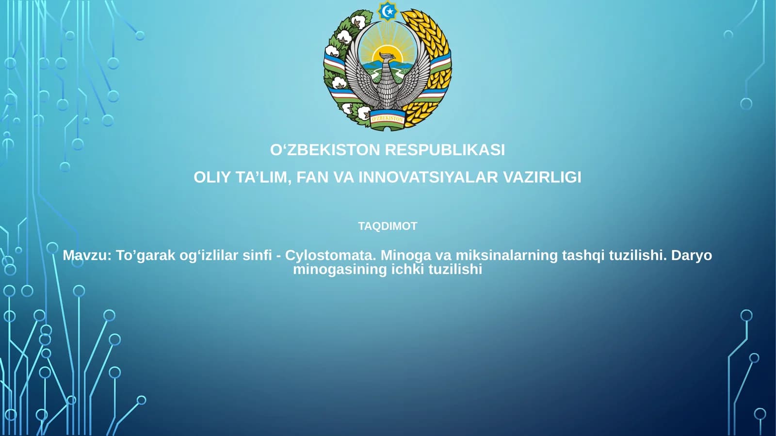 Daryo minogasining ichki tuzilishi