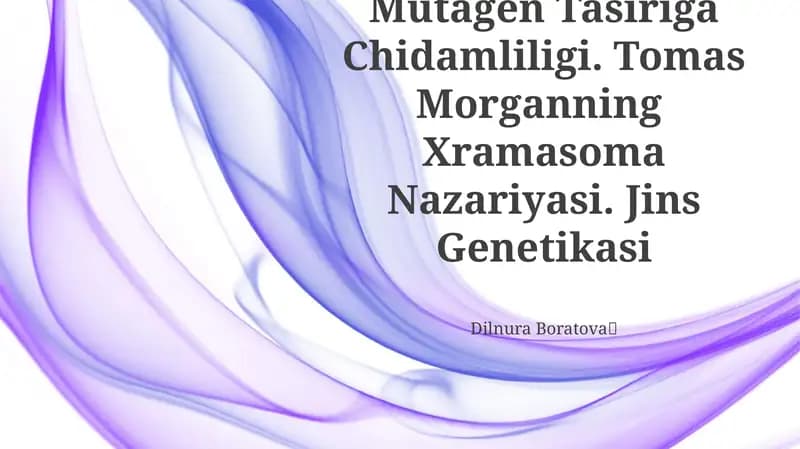 Organizmning Mutagen Tasiriga Chidamliligi