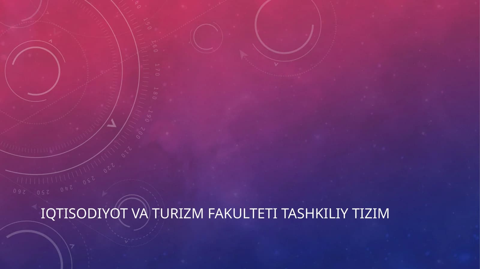 IQTISODIYOT VA TURIZM FAKULTETI tashkiliy tizim