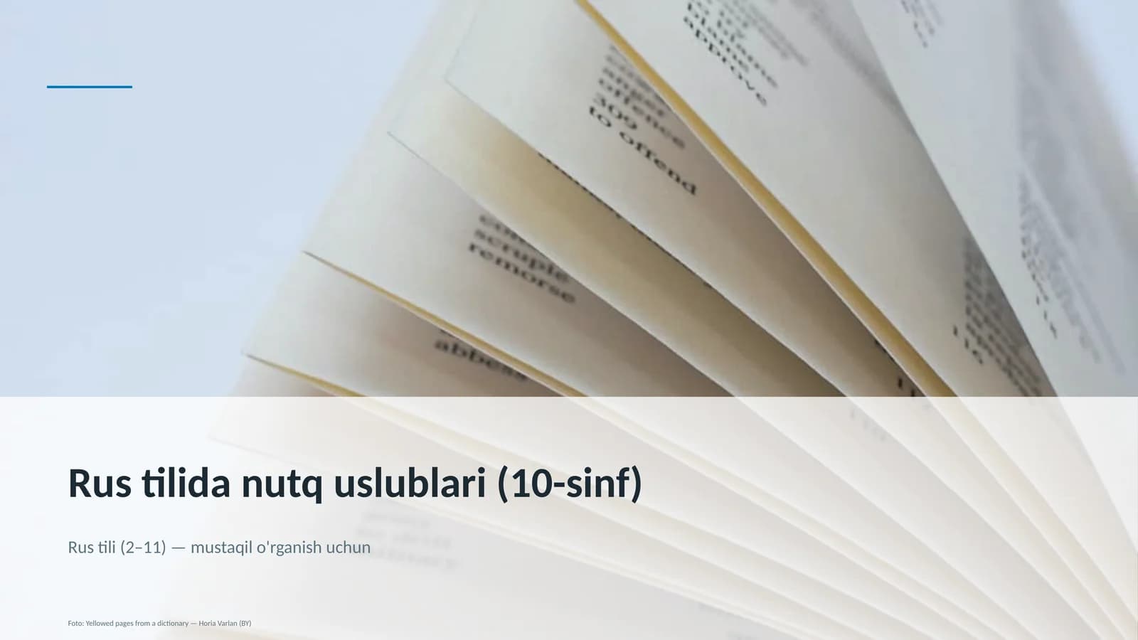 Rus tilida nutq uslublari (10-sinf)