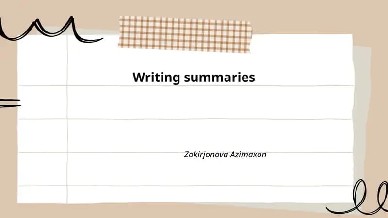 Writing summaries