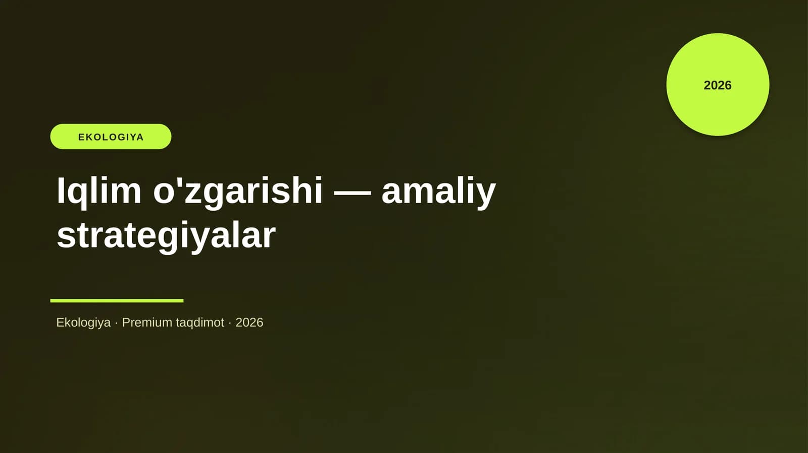 Iqlim o'zgarishi — amaliy strategiyalar