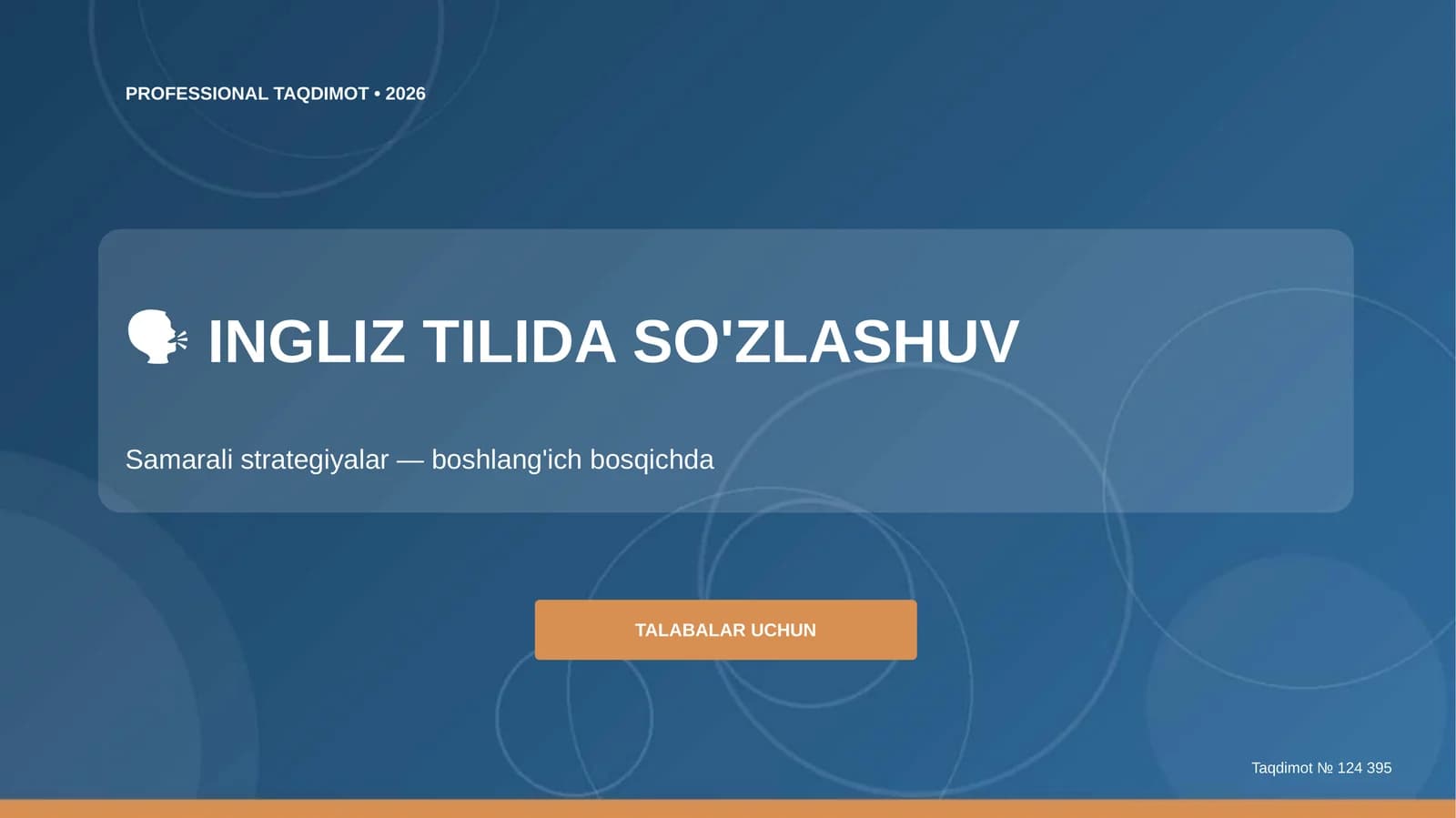 INGLIZ TILIDA SO'ZLASHUV