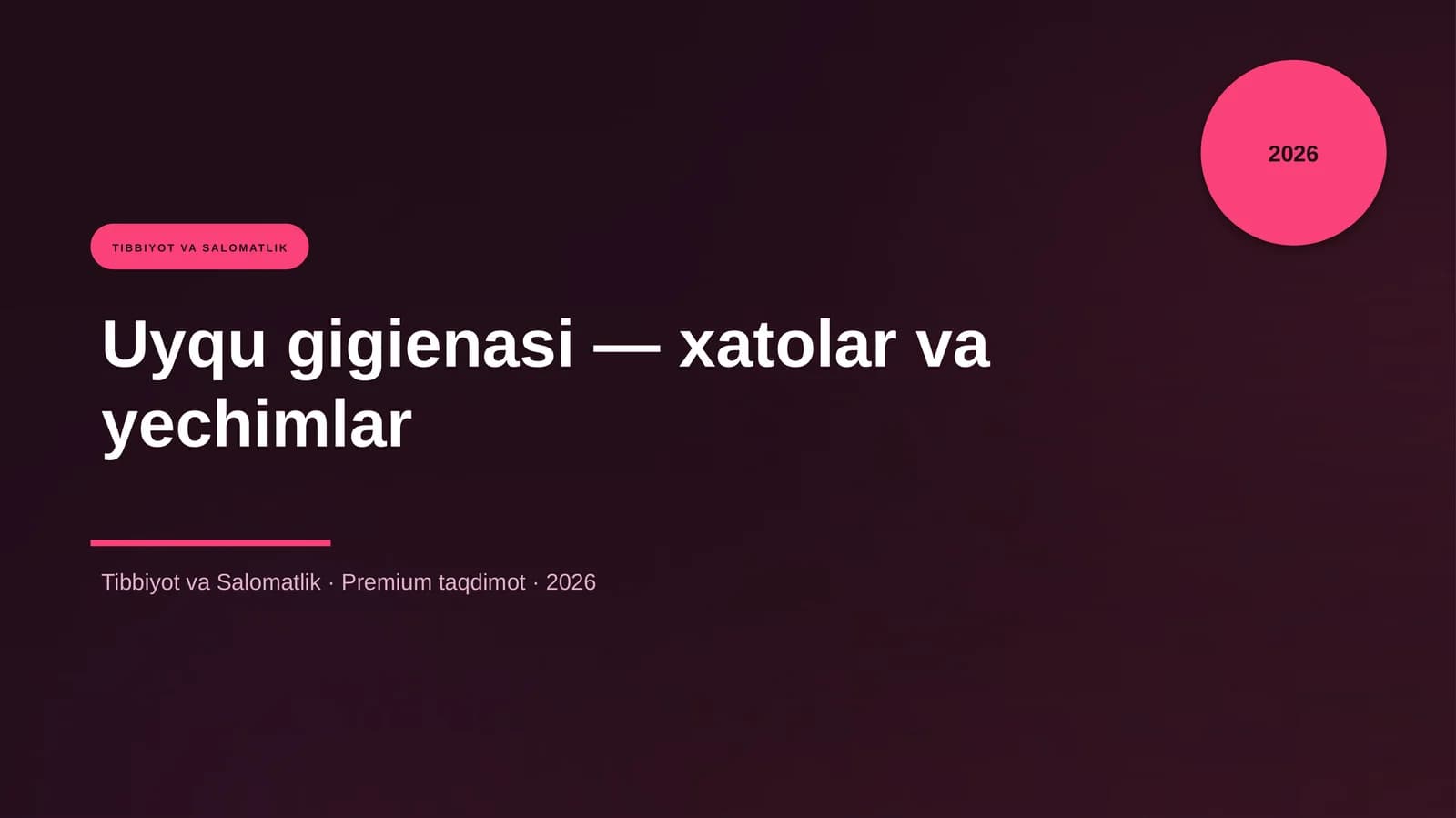 Uyqu gigienasi — xatolar va yechimlar
